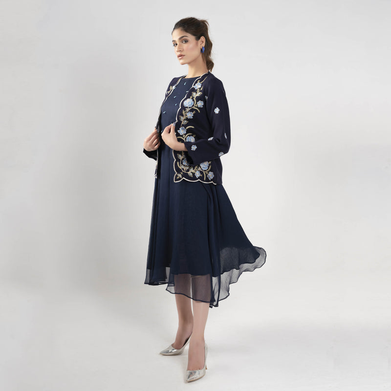 NAVY EMBROIDERED MAXI (SED2312MD12)