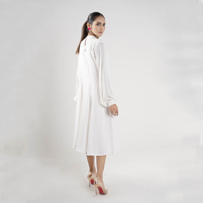 WHITE EMBROIDERED DRESS (SSP2401DR03)