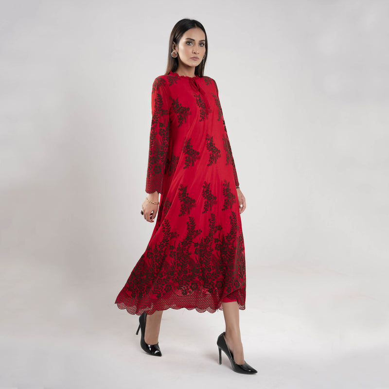 RED PRINTED MAXI (SSP2402MD01)