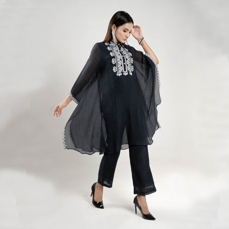 MID NIGHT EMBROIDERED TWO PIECE SUIT (SSP2402SU03)