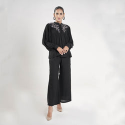 CHARCOAL EMBROIDERED TWO PIECE SUIT (SWI2310SU18)
