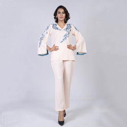 PEACH EMBROIDERED TWO PIECE SUIT (SWI2210SU23)