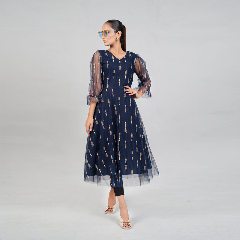NAVY EMBROIDERED MAXI (SFA2210MD17)